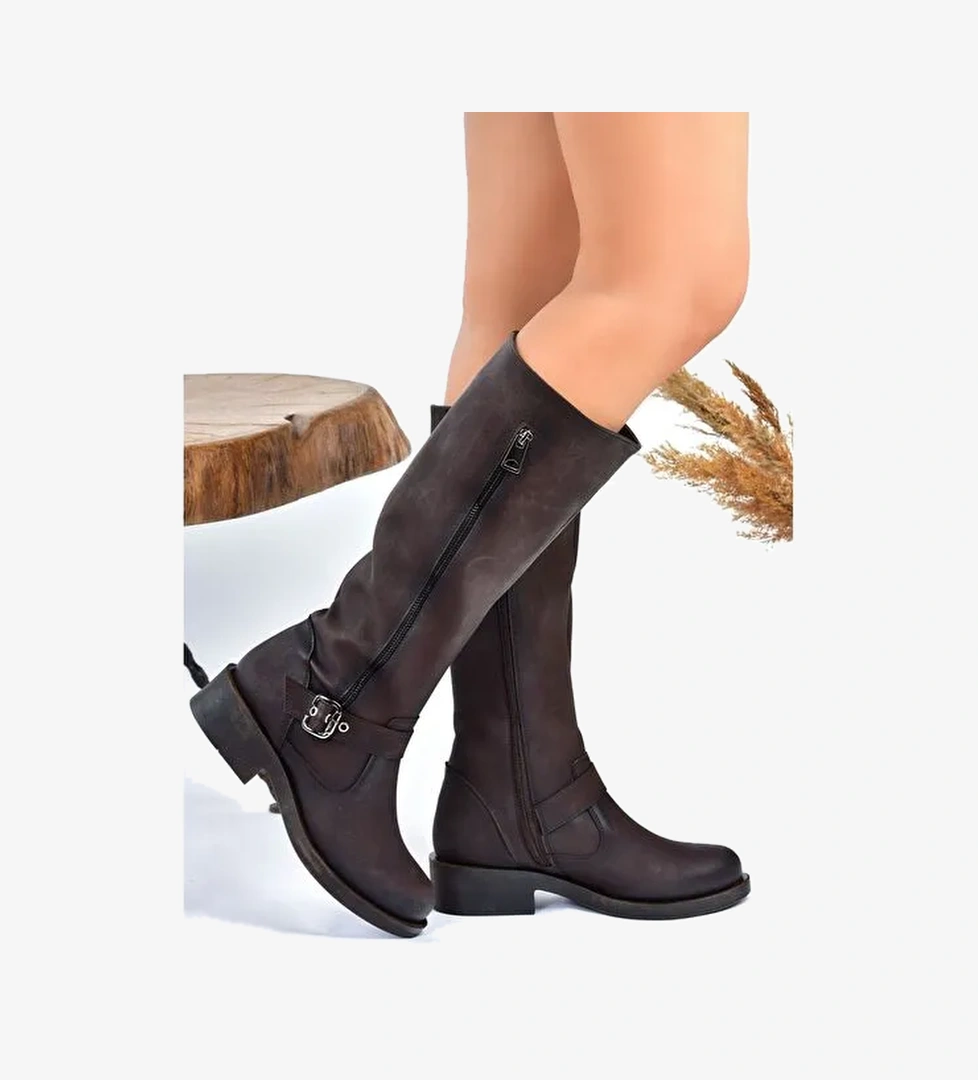 Kahverengi Kadın Çizme E674270509 - Görsel 1