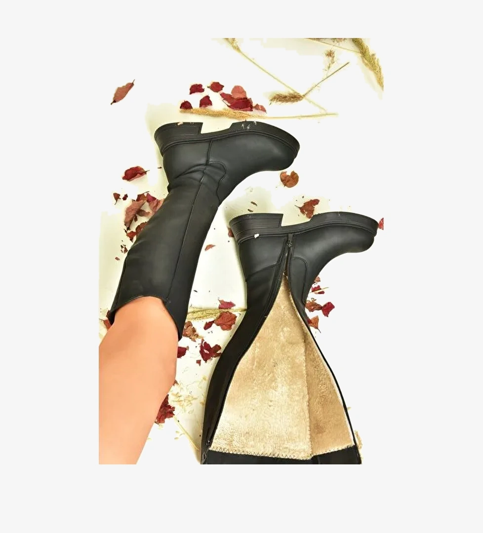 Siyah Alçak Topuklu Günlük Kadın Çizme N674265109 - Görsel 1