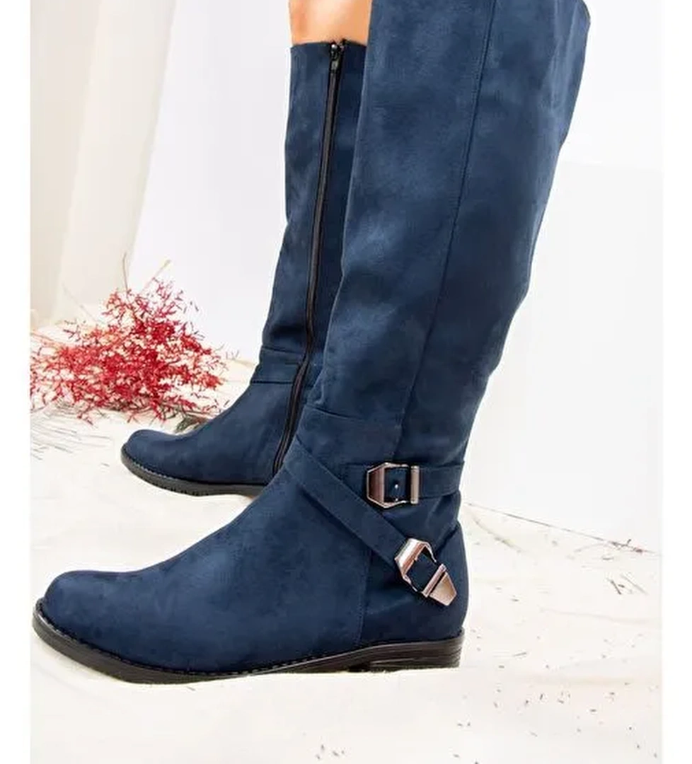 Lacivert Süet Kadın Çizme E726203402 - Görsel 1