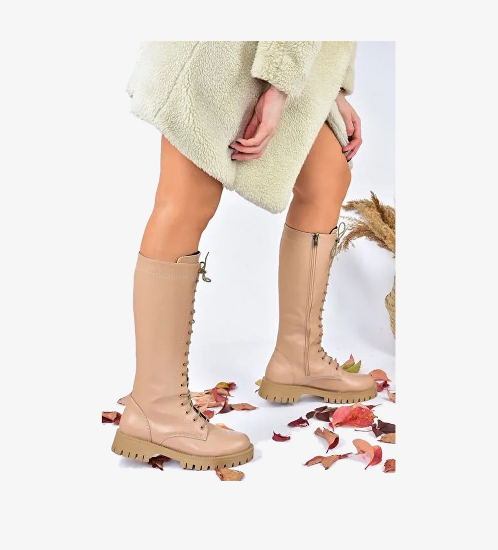 Ten Bağcıklı Günlük Kadın Çizme L430194009 - Görsel 1