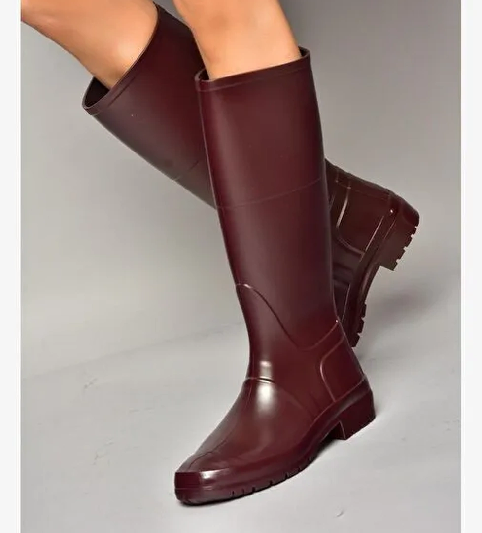 T858704009 Bordo Yağmur Çizmesi - Görsel 1
