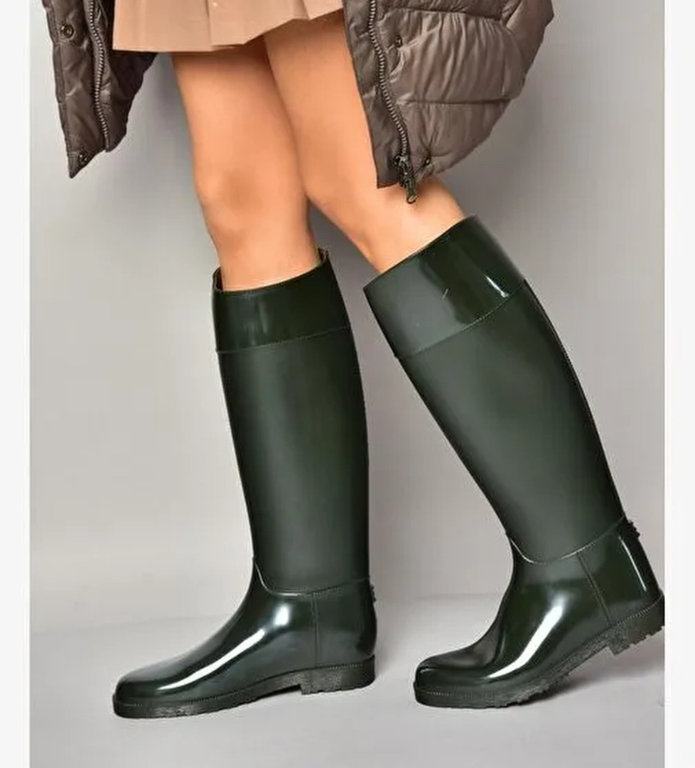 T858712109 Haki Yağmur Çizmesi - Görsel 1