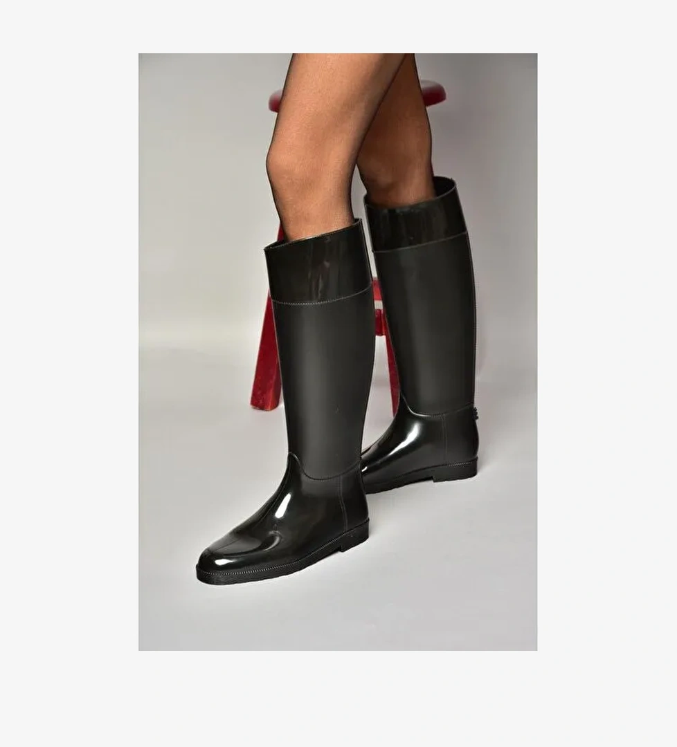 T858712109 Siyah Yağmur Çizmesi - Görsel 1