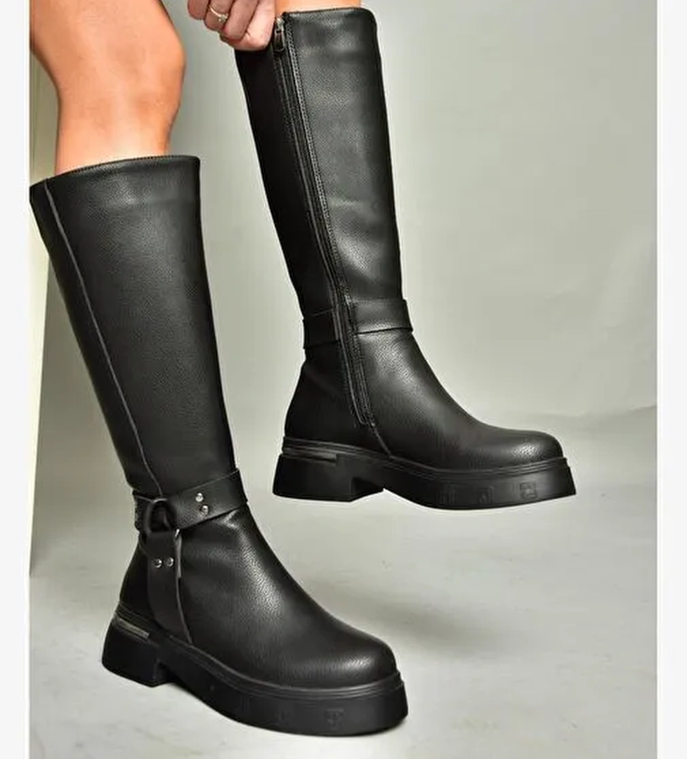 T996663009 Siyah Kadın Çizme - Görsel 1