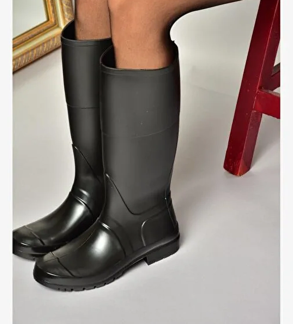 T858704009 Siyah Yağmur Çizmesi - Görsel 1