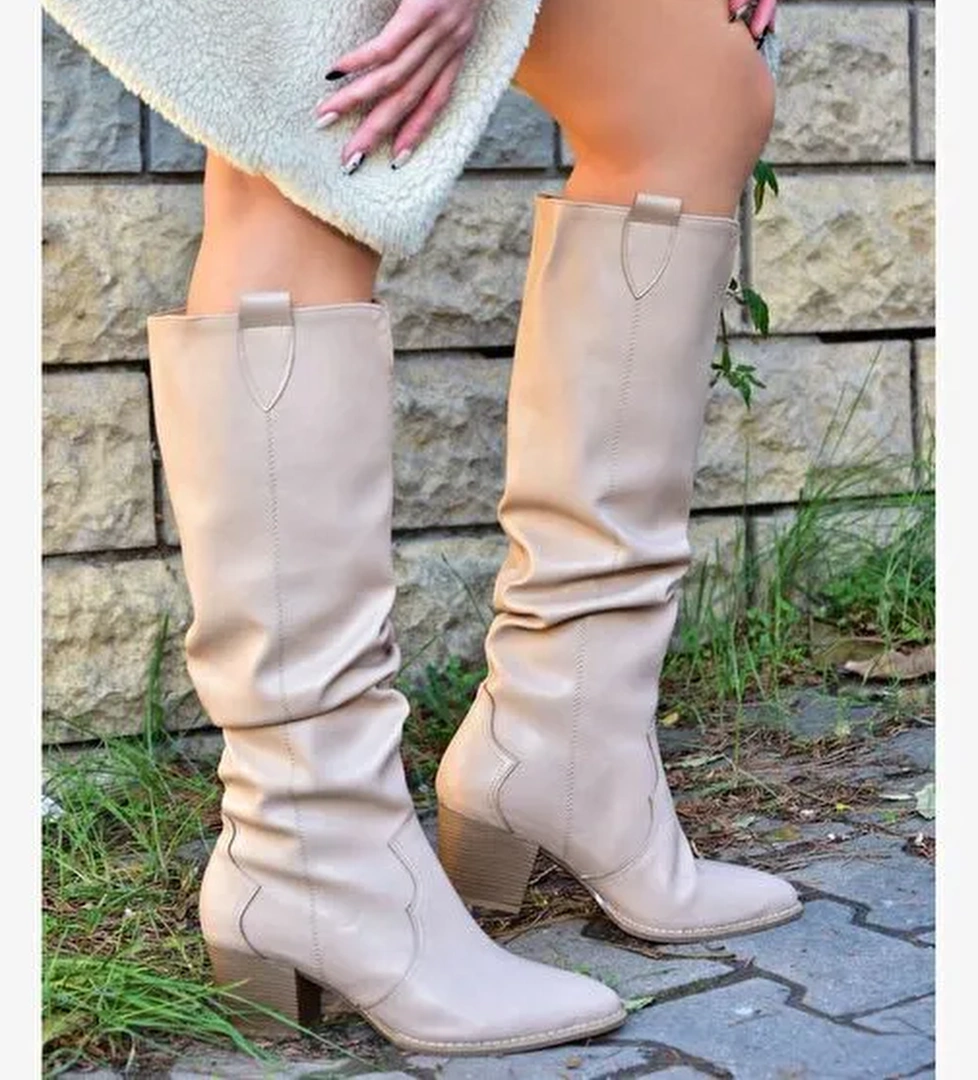 Ten Büzgülü Dallas Kadın Çizme J404040109 - Görsel 1