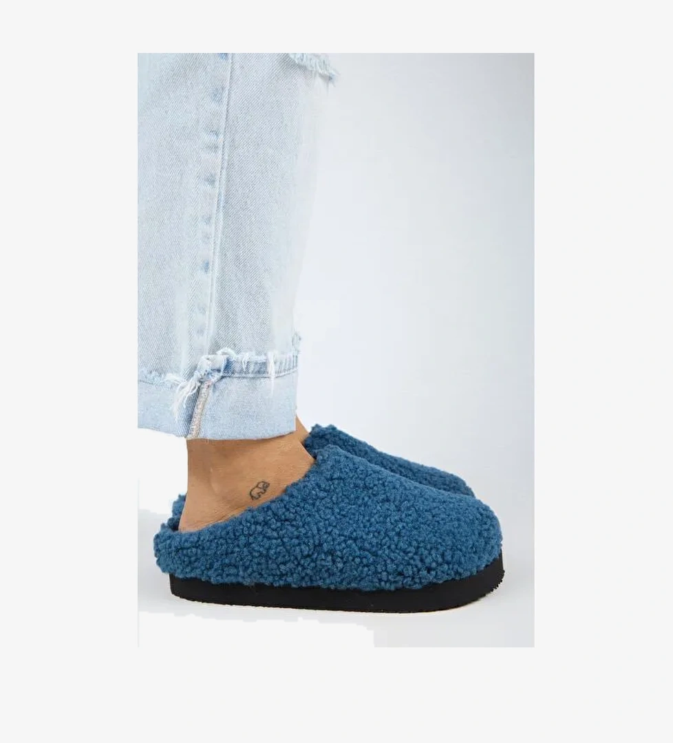 Manijero (Orlina) Kadın Tedy Sabo Platform Gece Mavisi Terlik - Görsel 1