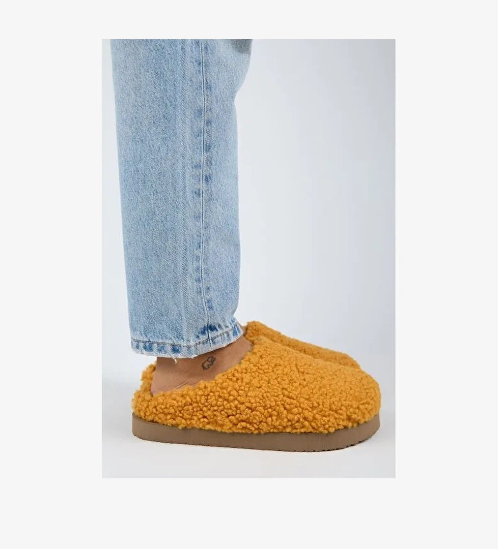 Manijero (Orlina) Kadın Tedy Sabo Platform Hardal Terlik - Görsel 1