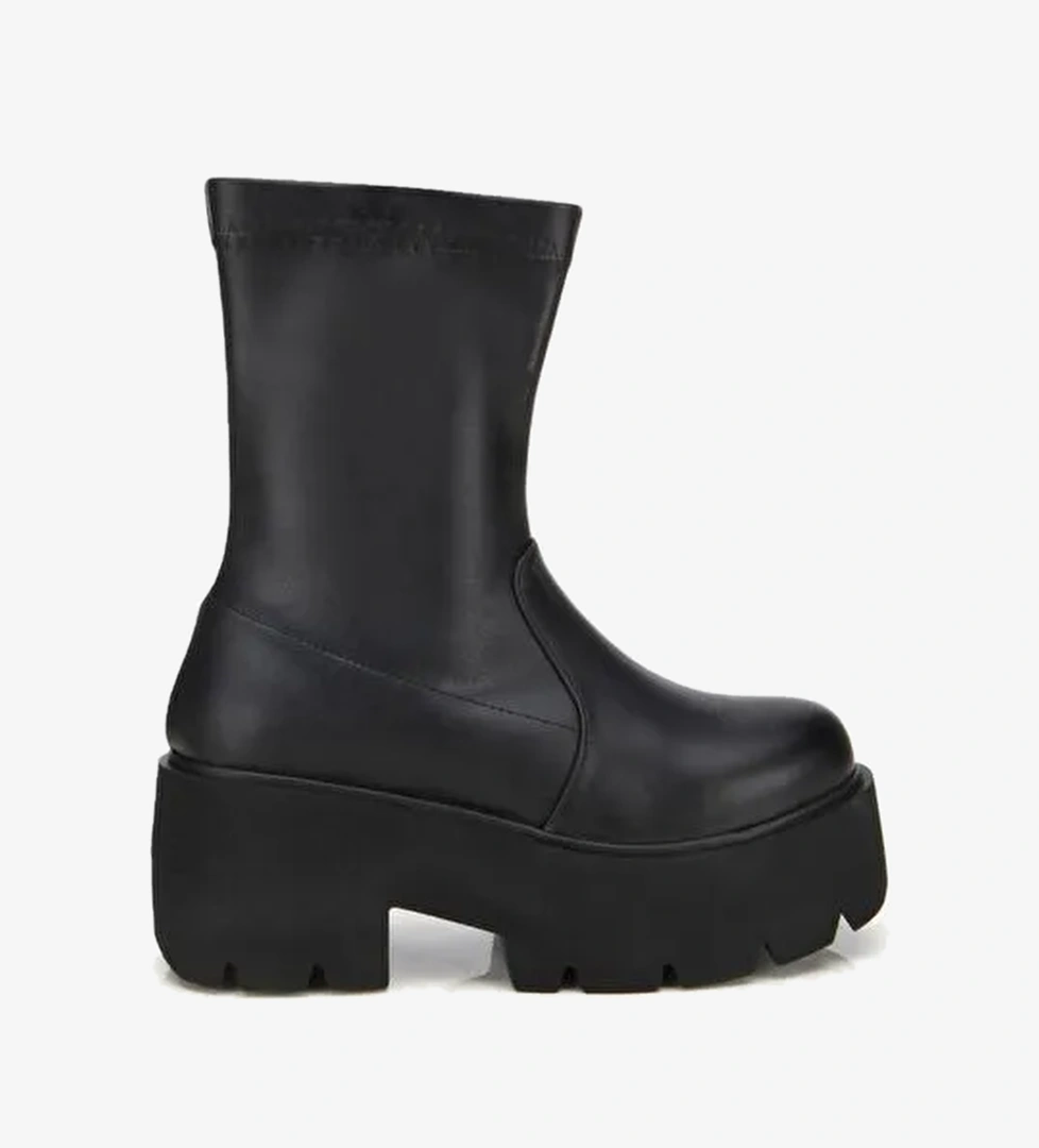 Kadın Siyah Streç Kalın Tabanlı Yüksek Topuklu Bot 01BOH315050A100 - Görsel 1