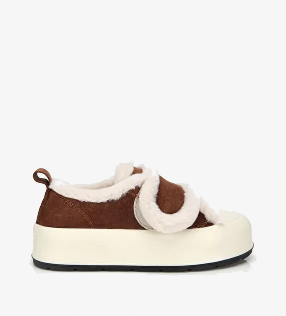 Kadın Süet Deri Taba Kürklü Kalın Bantlı Spor Ayakkabı 01AYH316800A370 - Görsel 1