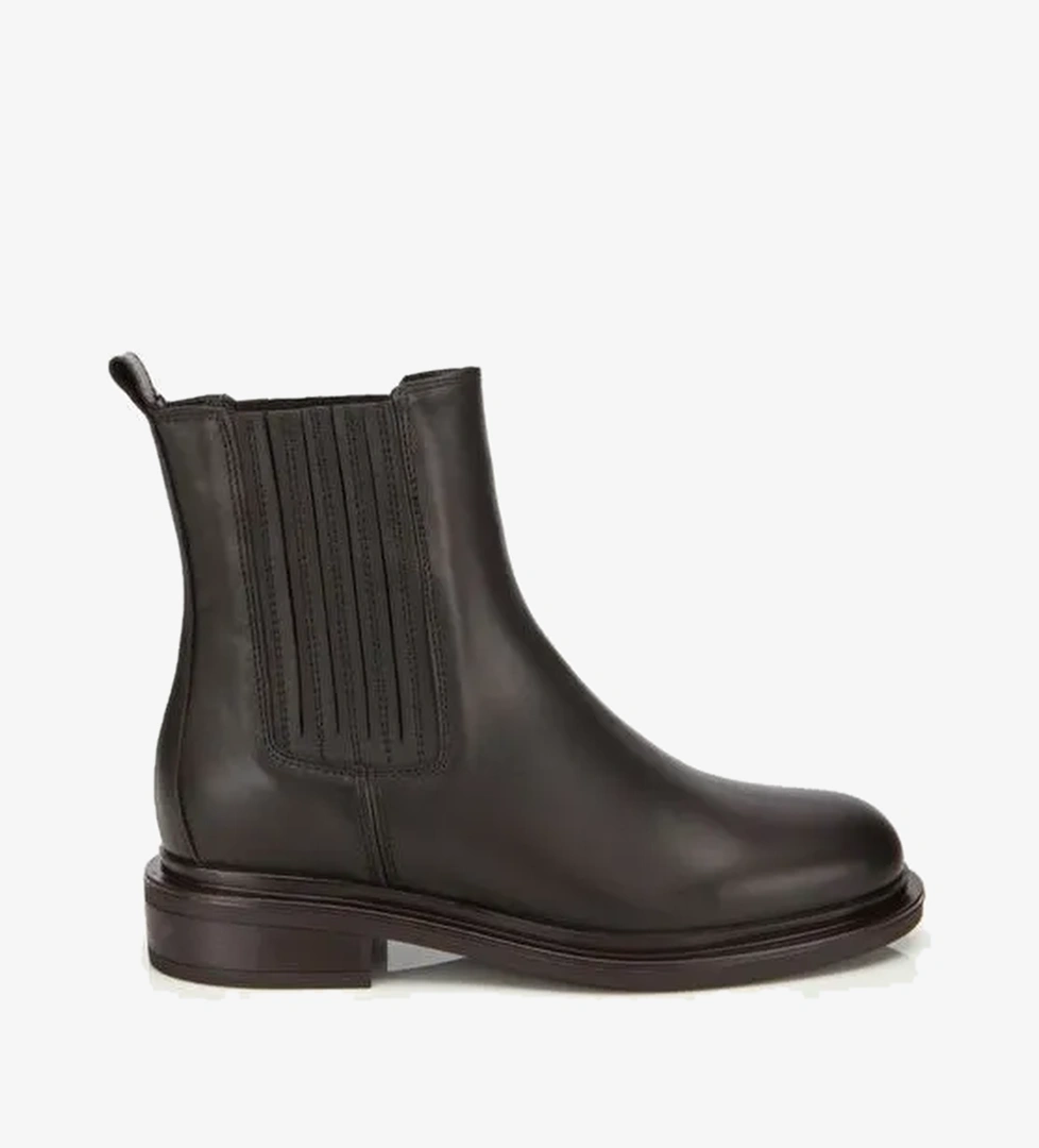 Kadın Deri Kahverengi Lastik Detaylı Bilekte Düz Bot 01BOH313060A480 - Görsel 1