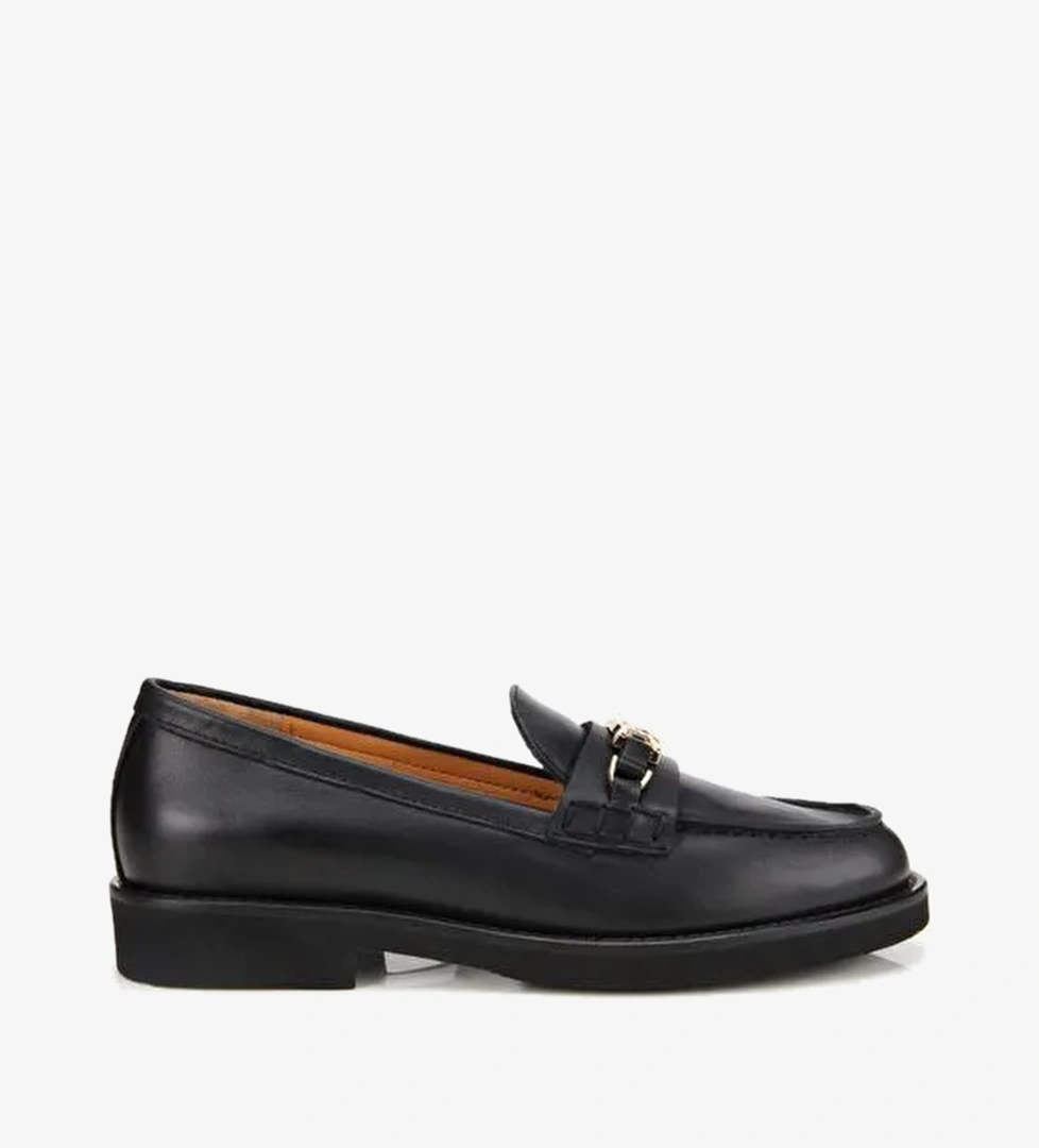 Kadın Deri Siyah Tokalı Klasik Loafer 01AYH315380A100 - Görsel 1