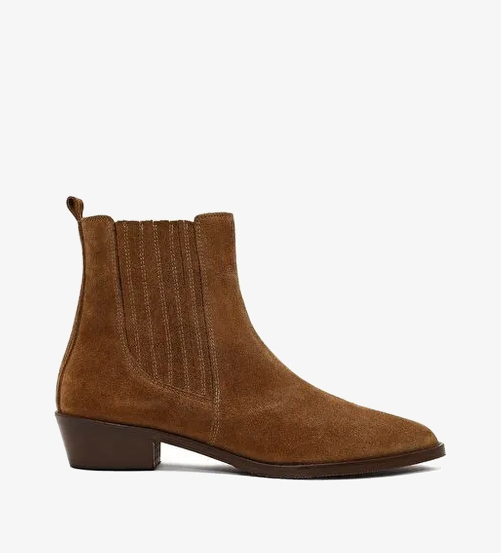Kadın Vizon Süet Deri Chelsea Bot 25WFD163610 - Görsel 1