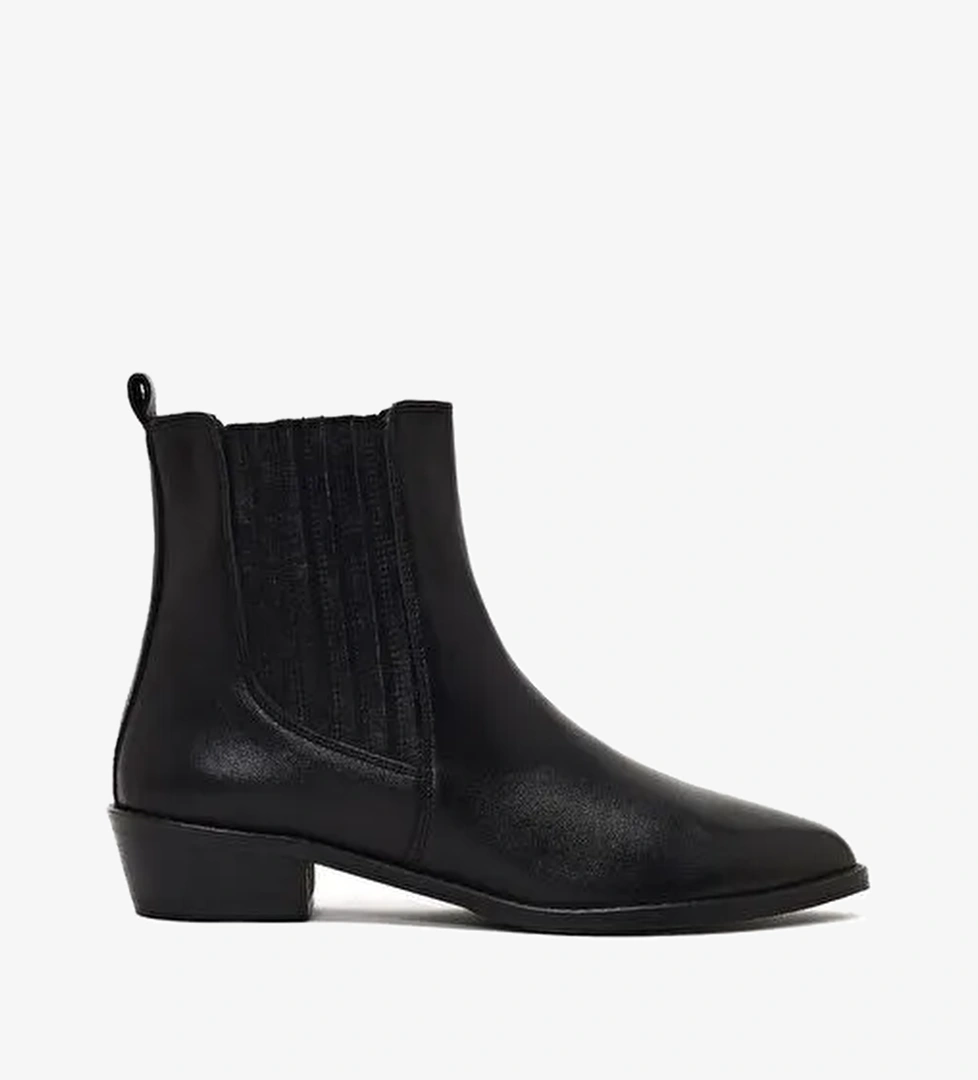 Kadın Siyah Deri Chelsea Bot 25WFD163618 - Görsel 1