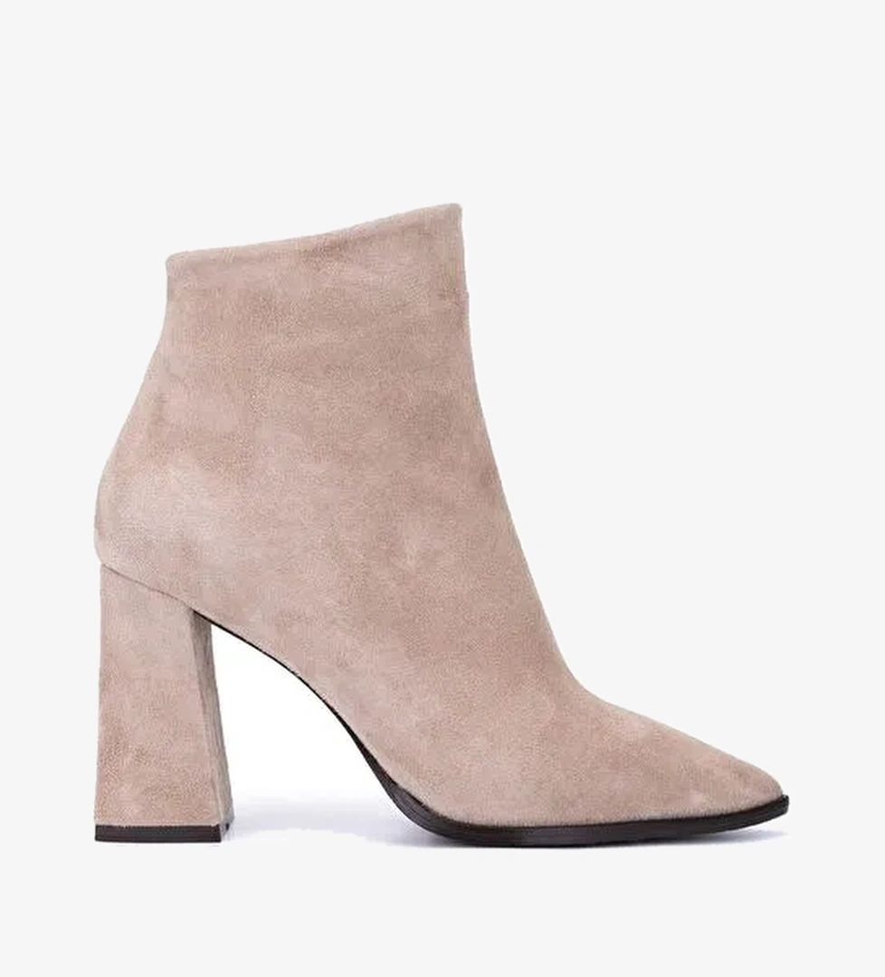 Tamer Tanca Kadın Hakiki Deri Taş Süet Topuklu Bot - Görsel 1