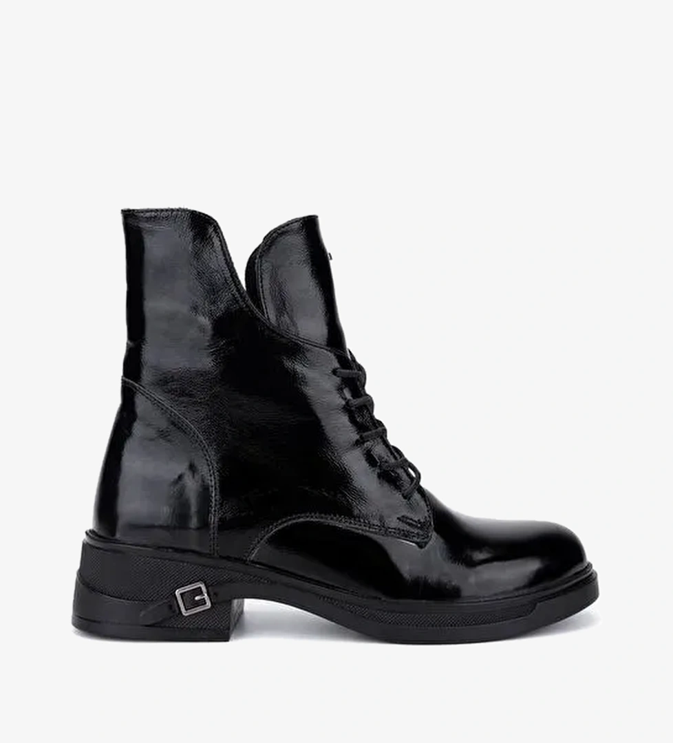 Tamer Tanca Kadın Siyah Rugan Casual Bot - Görsel 1