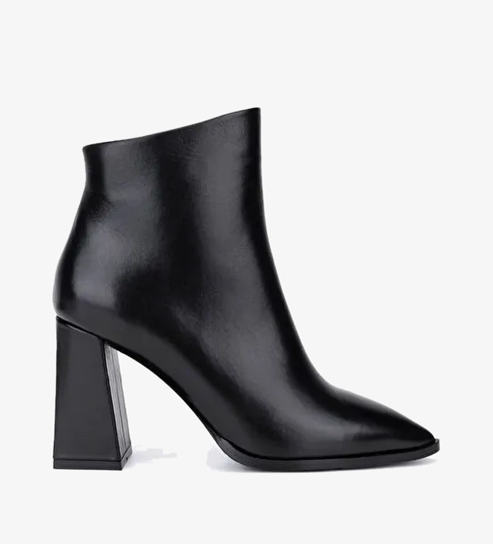 Tamer Tanca Kadın Hakiki Deri Siyah Topuklu Bot - Görsel 1