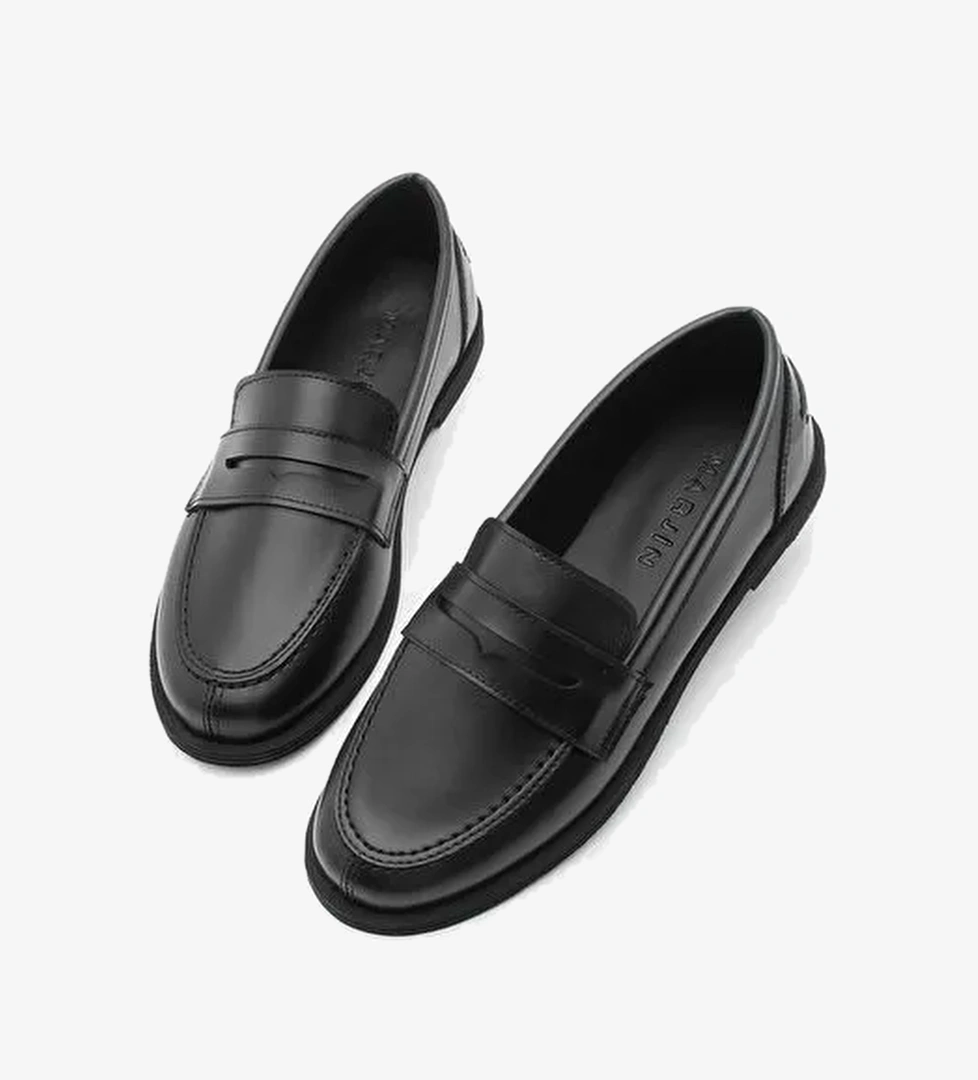 Kadın Loafer Düz Taban Makosen Günlük Ayakkabı Benif Siyah - Görsel 1