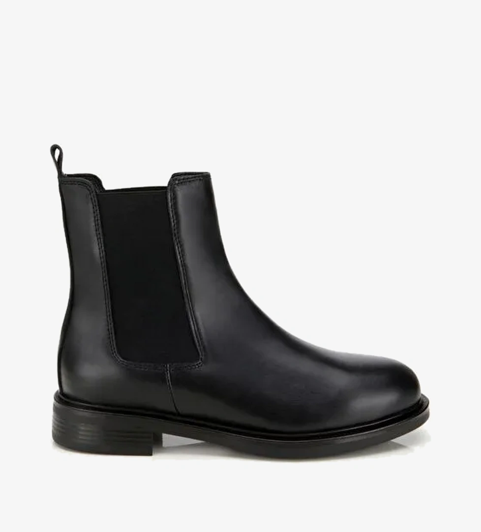 Kadın Deri Siyah Lastik Detaylı Düz Bot 01BOH313020A100 - Görsel 1