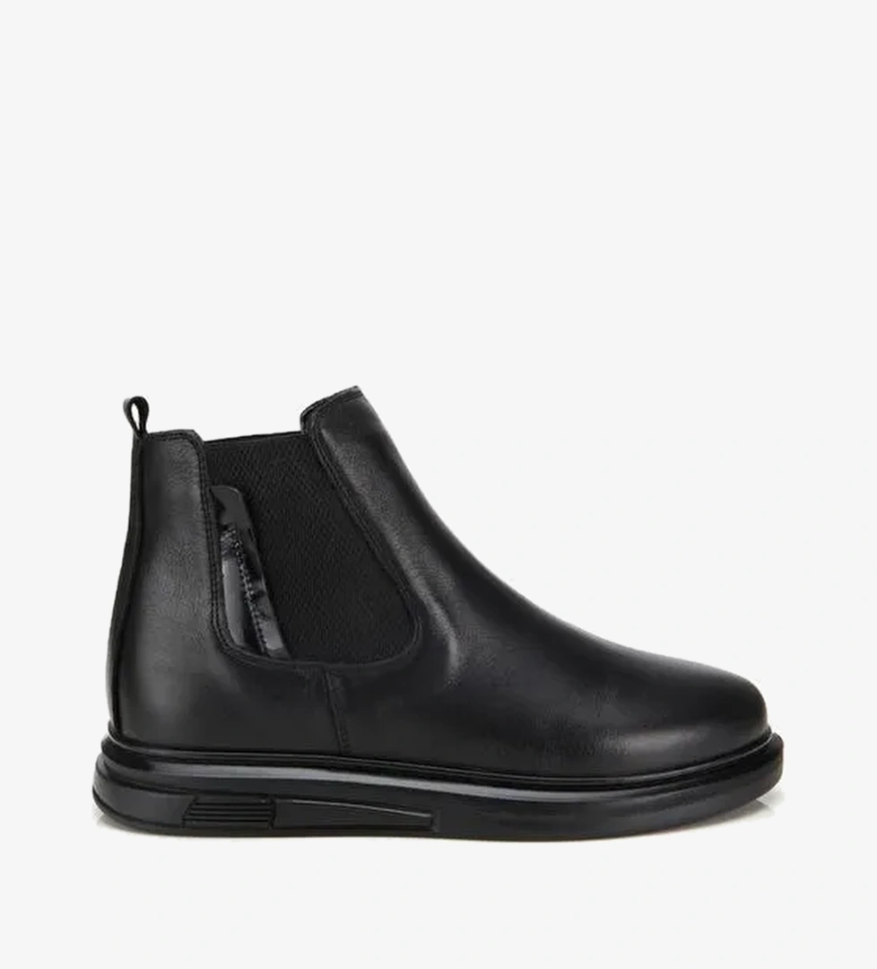 Erkek Deri Siyah Lastik Detaylı Comfort Chealsea Bot 02BOH315340A100 - Görsel 1