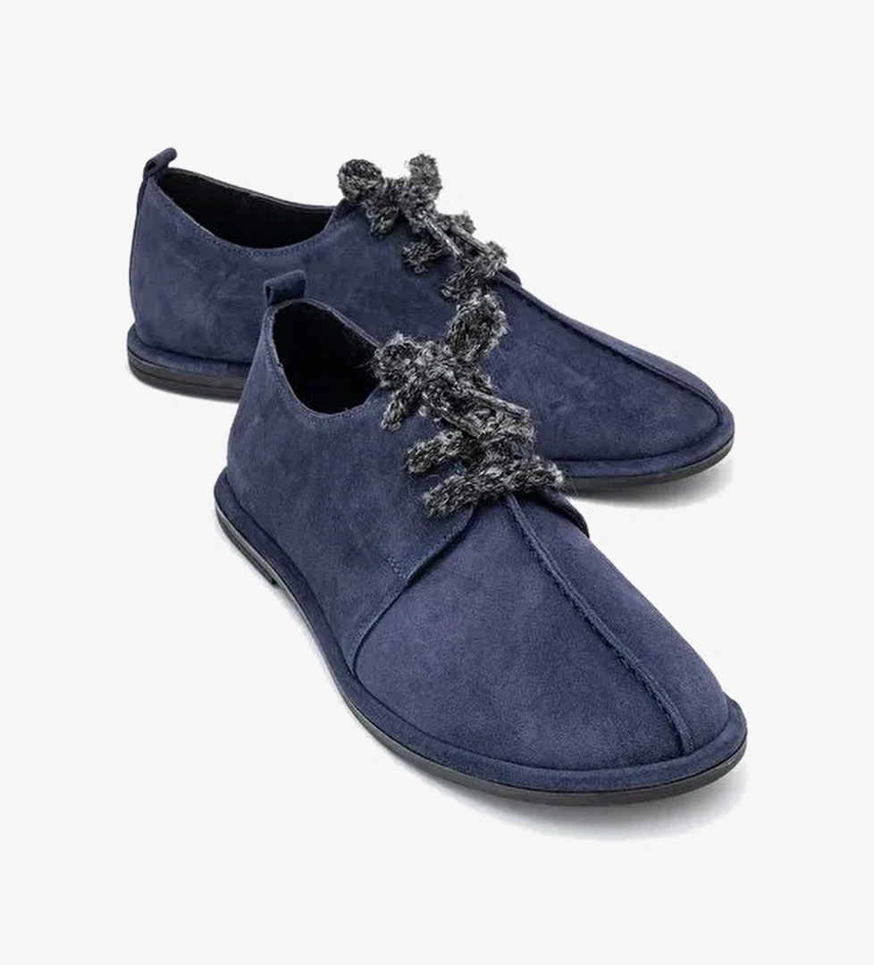 DENORA Lacivert Süet Hakiki Deri Kadın Günlük Ayakkabı - Görsel 1