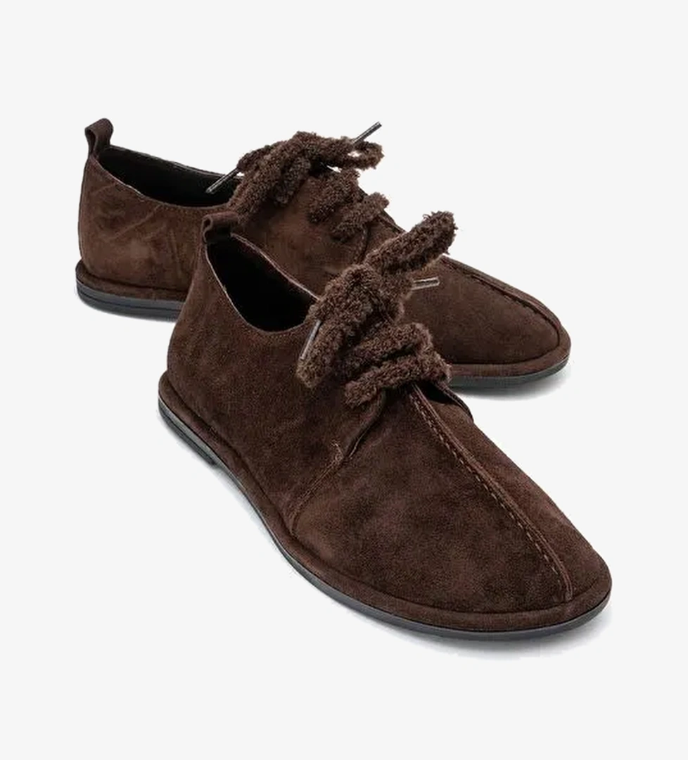 DENORA Kahverengi Süet Hakiki Deri Kadın Günlük Ayakkabı