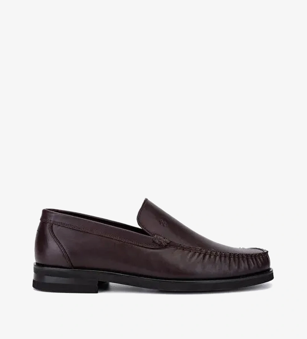 Tamer Tanca Erkek Hakiki Deri Kahverengi Loafer Ayakkabı - Görsel 1