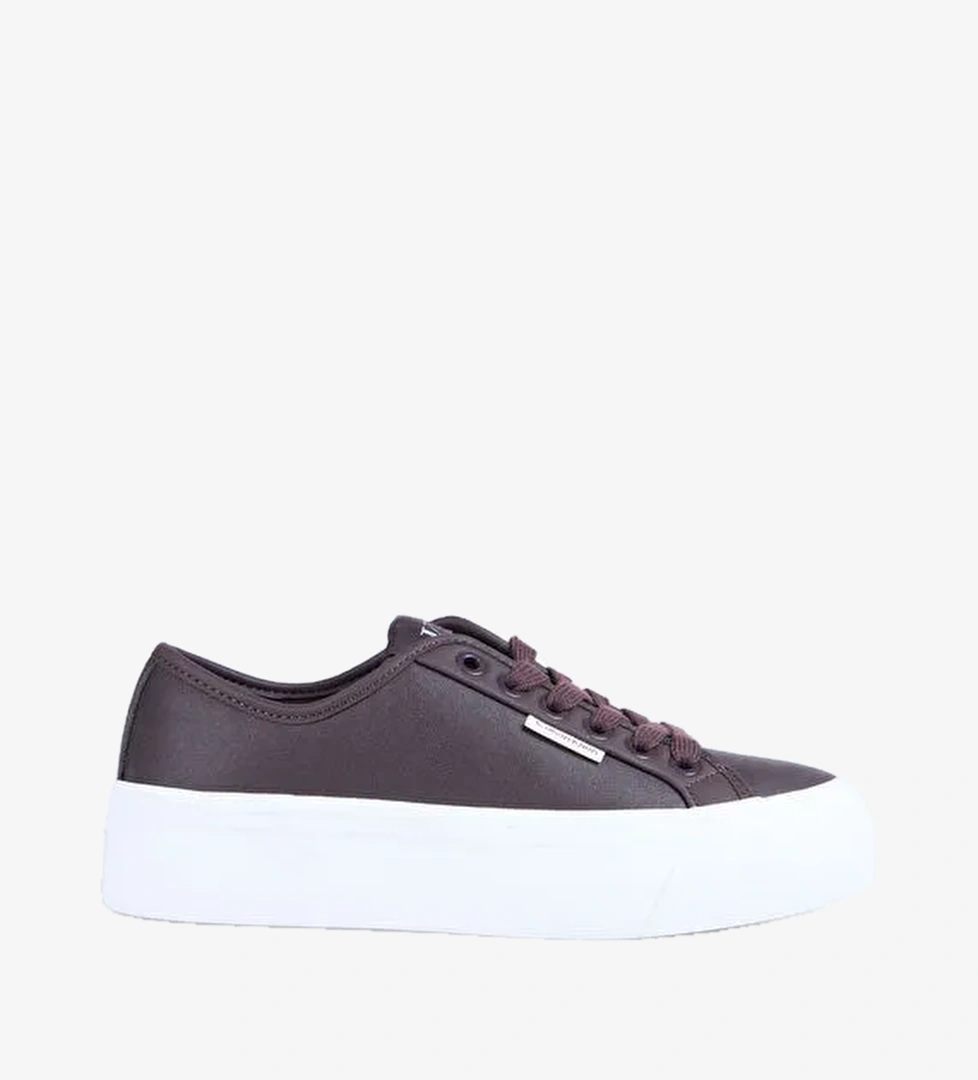 Calvin Klein Kahverengi Kadın Deri Sneaker YW0YW01932VH2