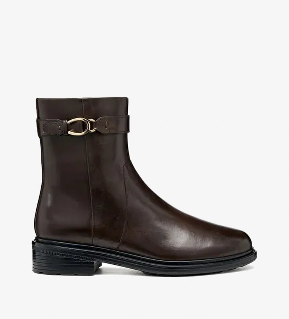 Geox Kadın Kahverengi D Walk Pleasure A - Shı.Lea Fermuarlı Deri Bot D56TGA000AAC6024 - Görsel 1