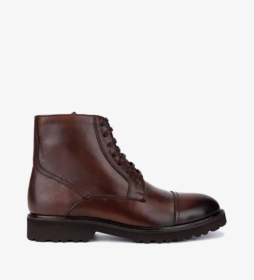 Tamer Tanca Erkek Hakiki Deri Kahverengi Casual Bot - Görsel 1