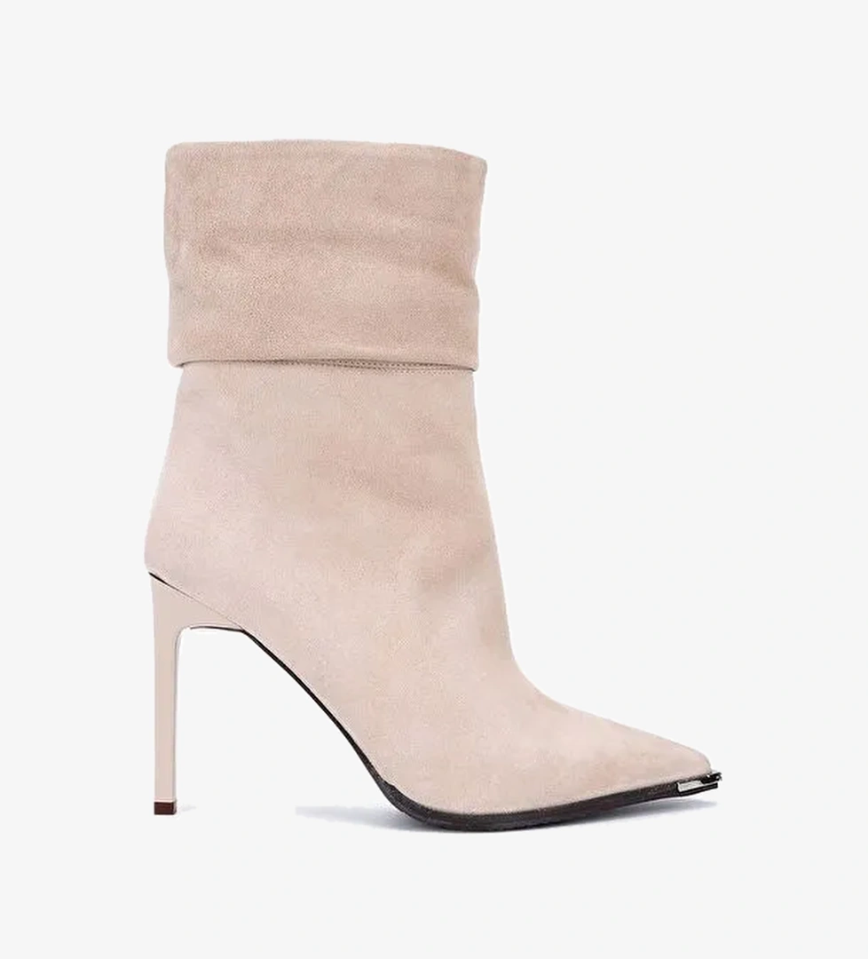 Tamer Tanca Kadın Hakiki Deri Taş Süet Topuklu Bot - Görsel 1
