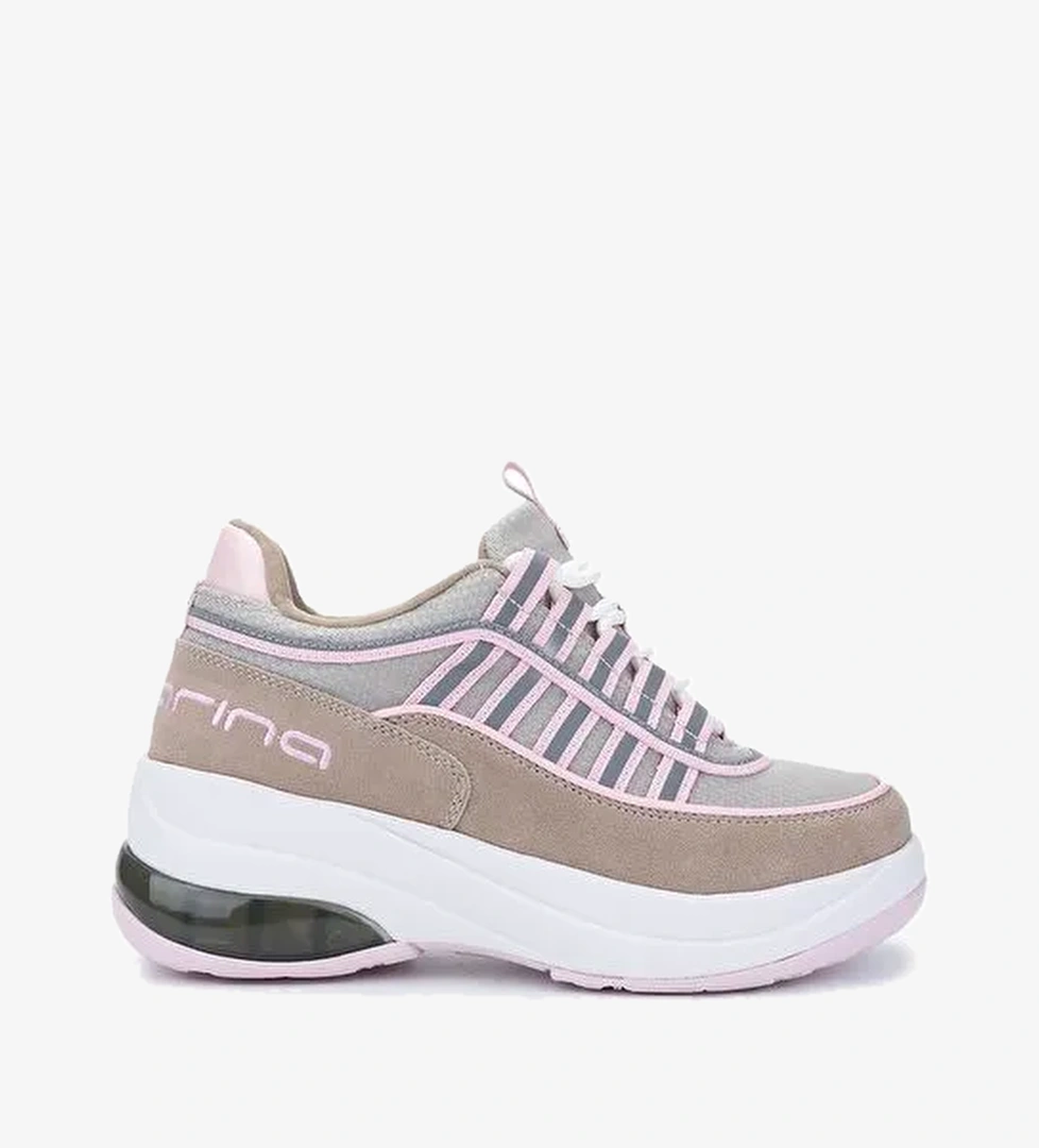 Fornarina Kadın Deri & Tekstil Bej/Pembe Sneakers & Spor Ayakkabı - Görsel 1