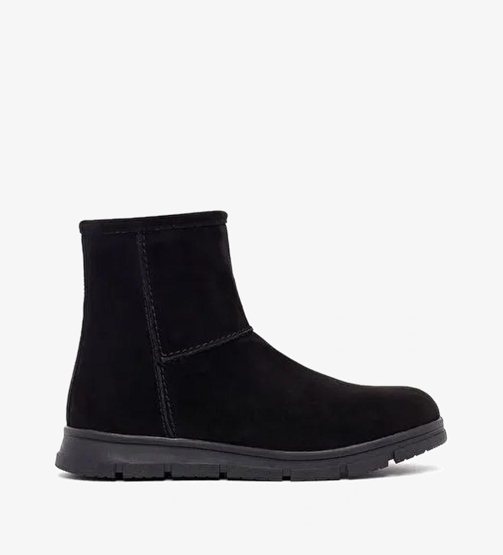 Kadın Siyah Fermuarlı Süet Teddy Bot 25WFE250910 - Görsel 1