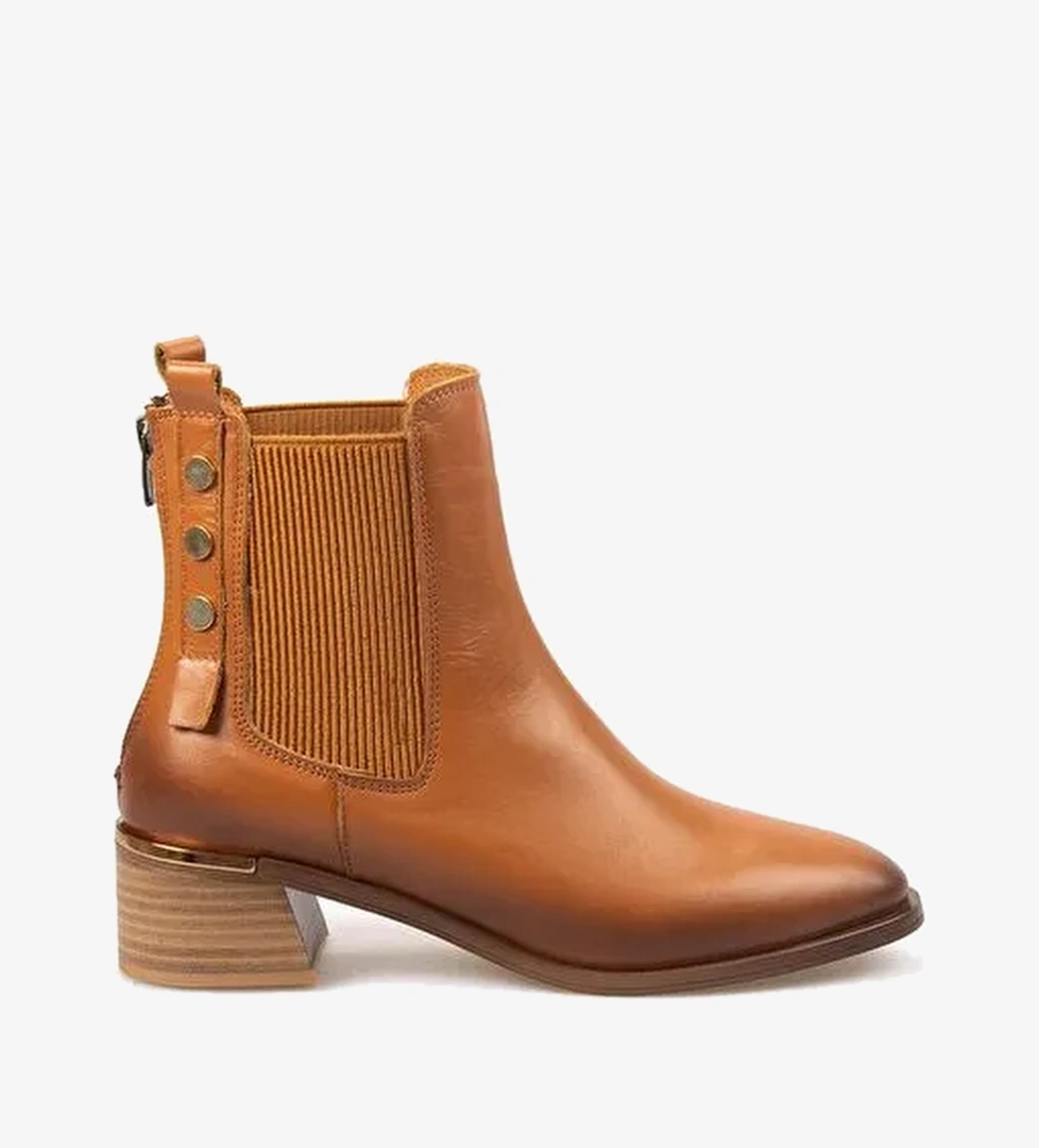 Kemal Tanca Hakiki Deri Kadın Topuklu Chelsea Bot 26-103552K - Görsel 1