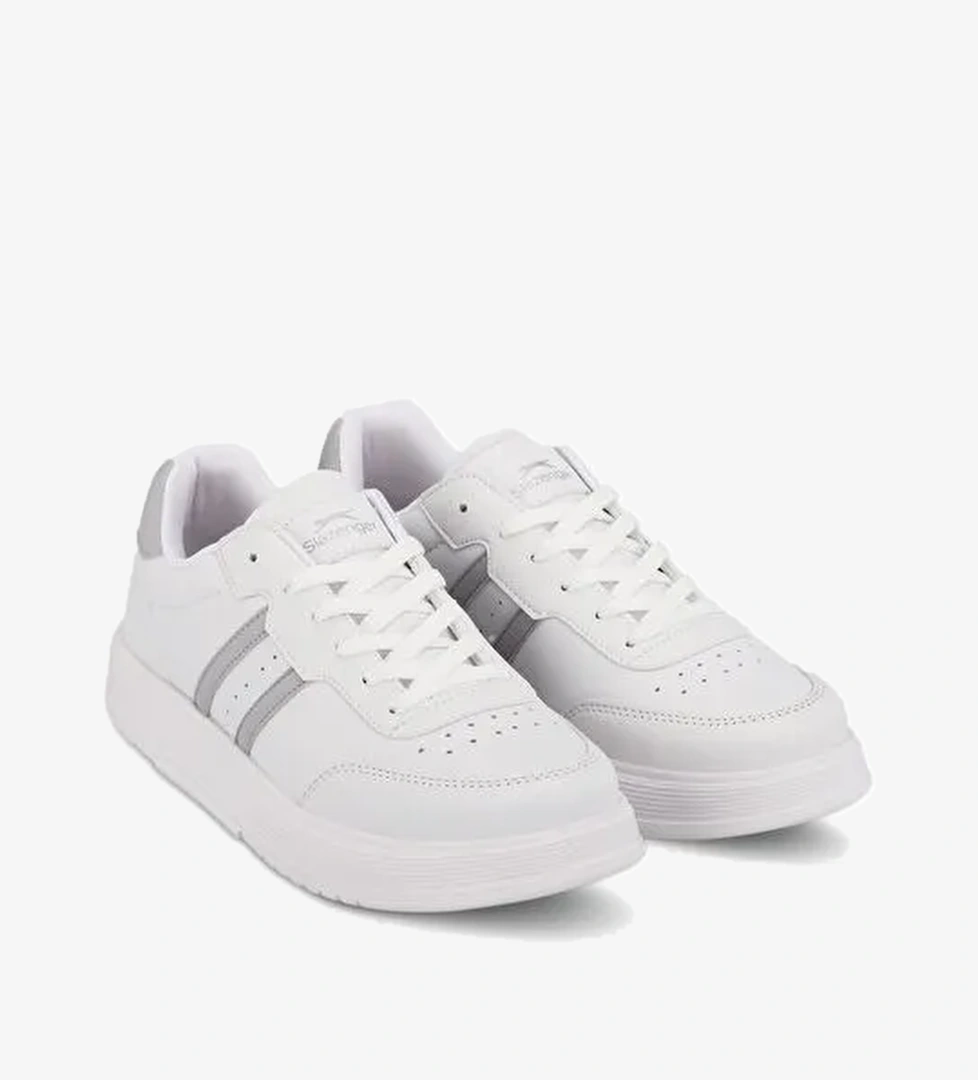 Slazenger ZIPPER I Erkek Sneaker Ayakkabı Beyaz / Gri - Görsel 1