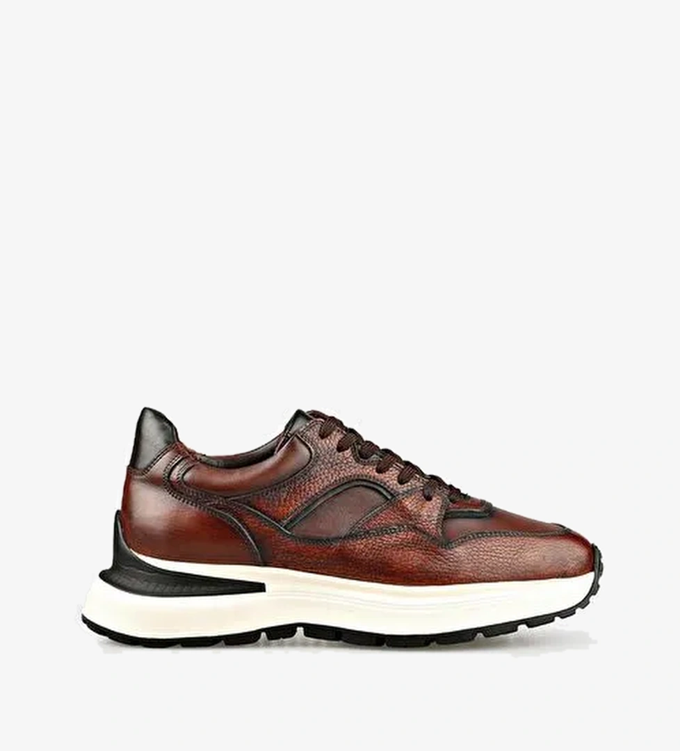 Kahve Deri Erkek Spor Ayakkabı - Görsel 1