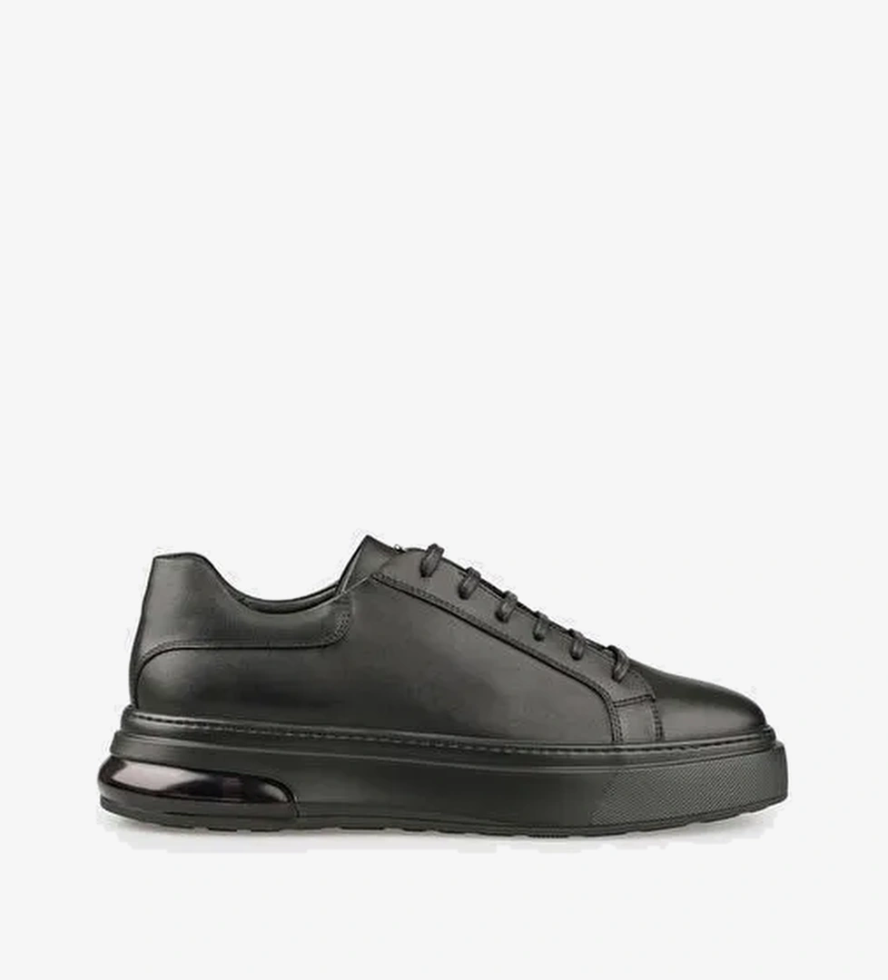 Siyah Deri Erkek Günlük Ayakkabı - Görsel 1