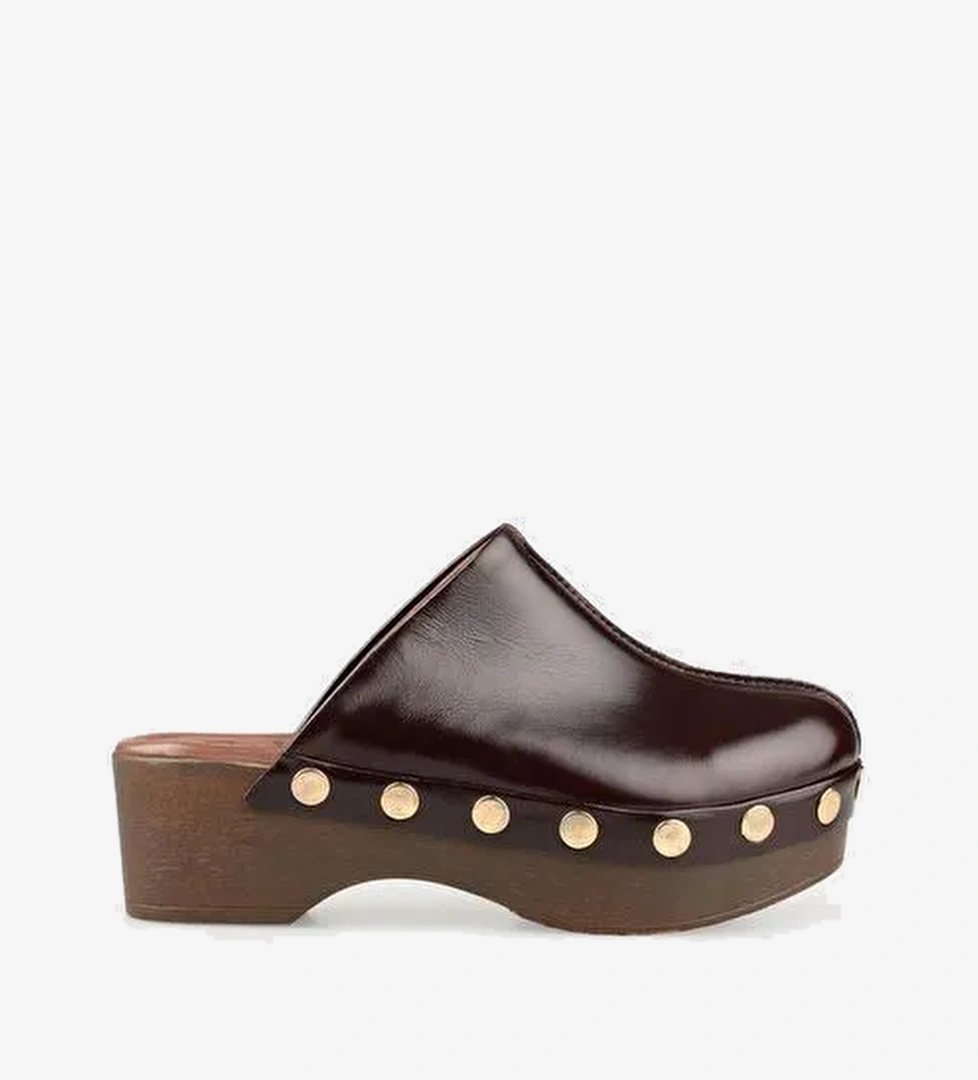 Kahve Deri Kadın Terlik - Görsel 1