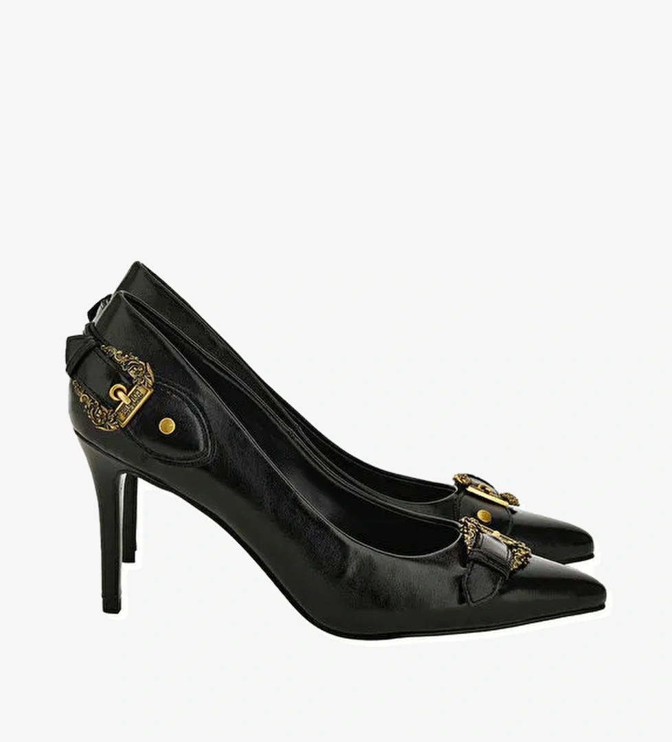 Versace Jeans Couture Siyah Kadın Topuklu Ayakkabı 79VA3S56899 - Görsel 1