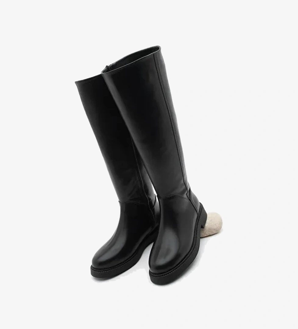 Kadın Günlük Binici Çizme Zunet Siyah - Görsel 1