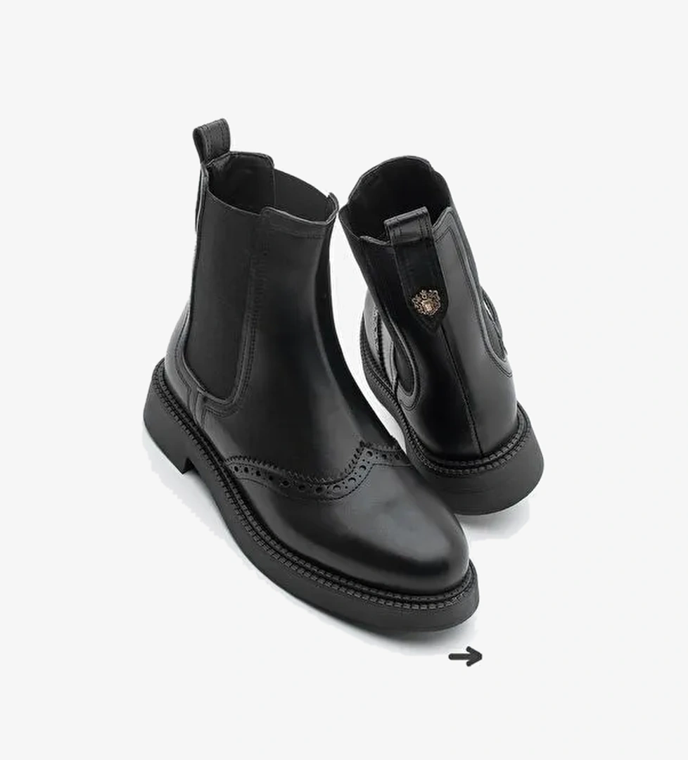 Kadın Çiftyüz Lastikli Günlük Bot Keva Siyah