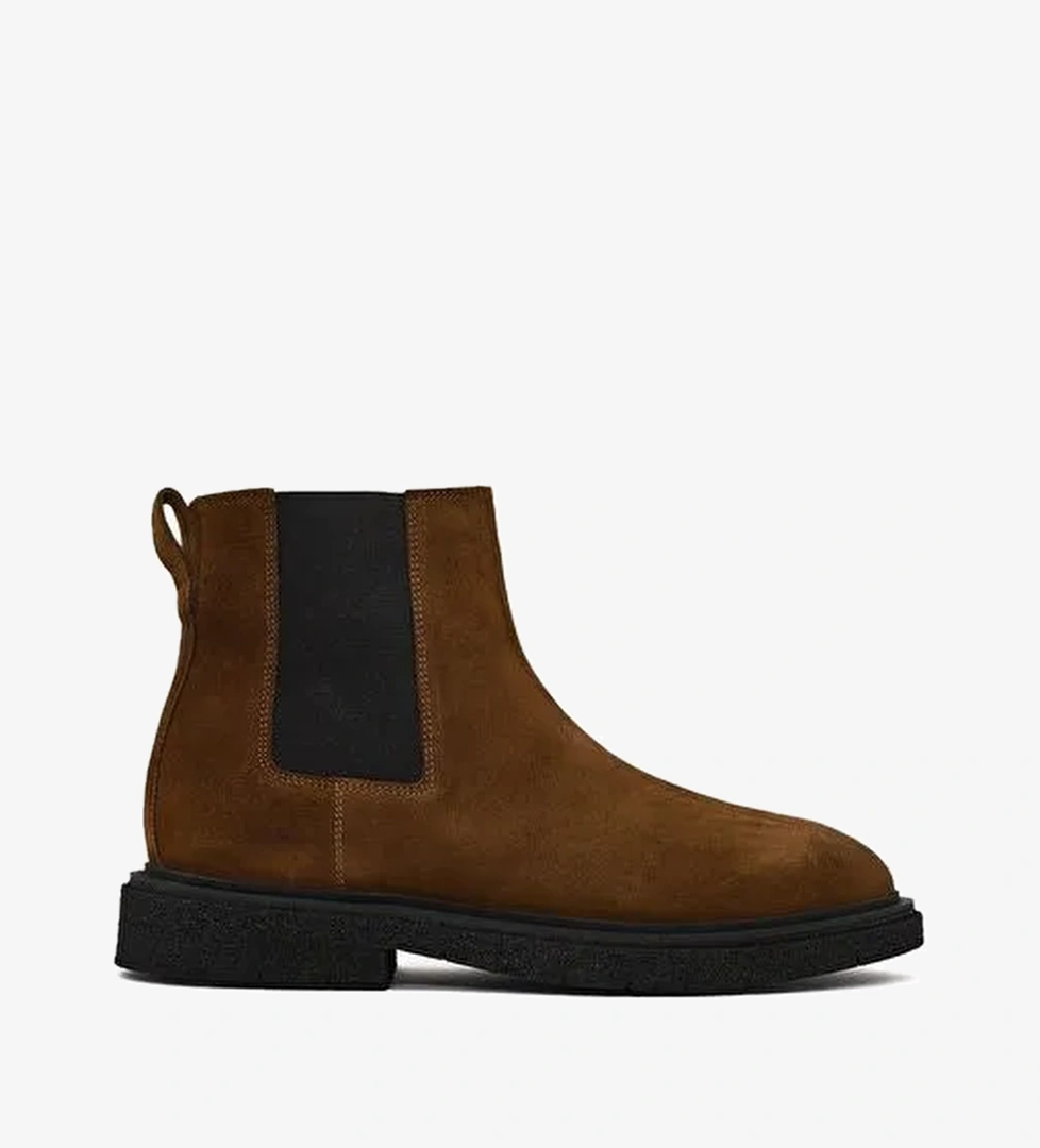 Erkek Kahverengi Fermuarlı Süet Deri Bot 25WFD720210 - Görsel 1