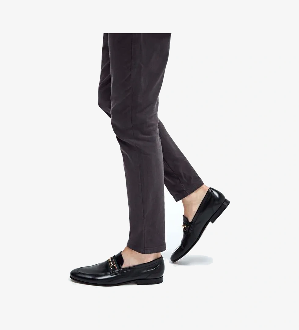 Rossi Erkek Hakiki Deri Siyah Makosen Ayakkabı - Görsel 1