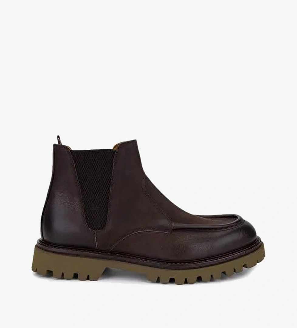 Rossi Erkek Hakiki Deri Kahverengi Casual Bot - Görsel 1