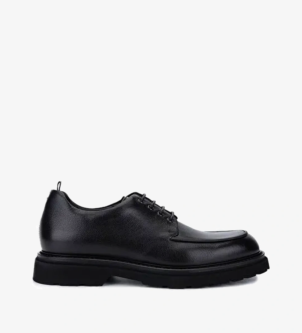 Rossi Erkek Hakiki Deri Siyah Casual Ayakkabı - Görsel 1