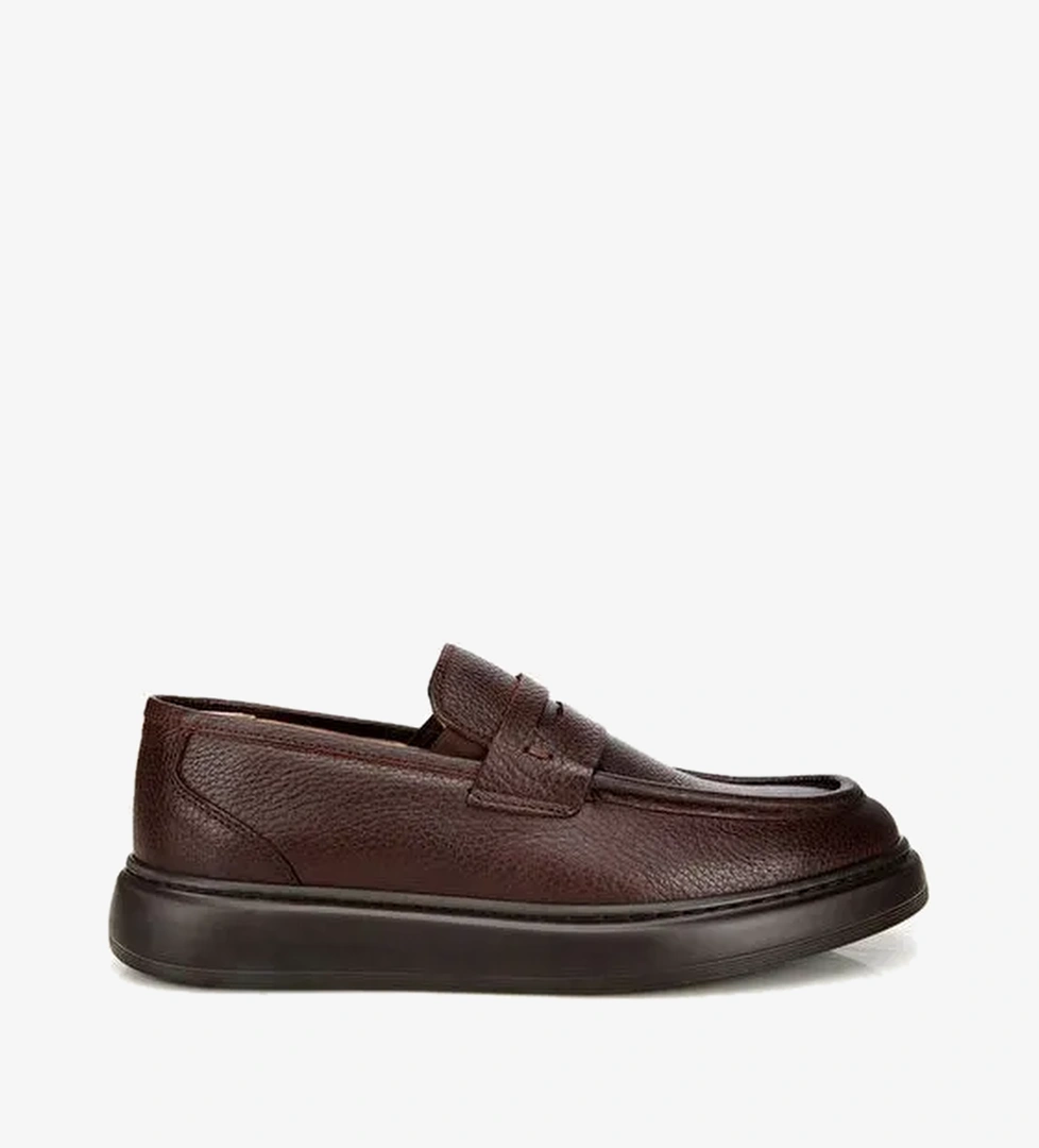 Erkek Deri Kahverengi Yumuşak Dokulu Klasik Loafer 02AYH313980A480 - Görsel 1