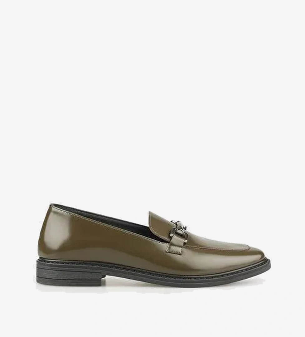 Yeşil Deri Kadın Günlük Ayakkabı - Görsel 1