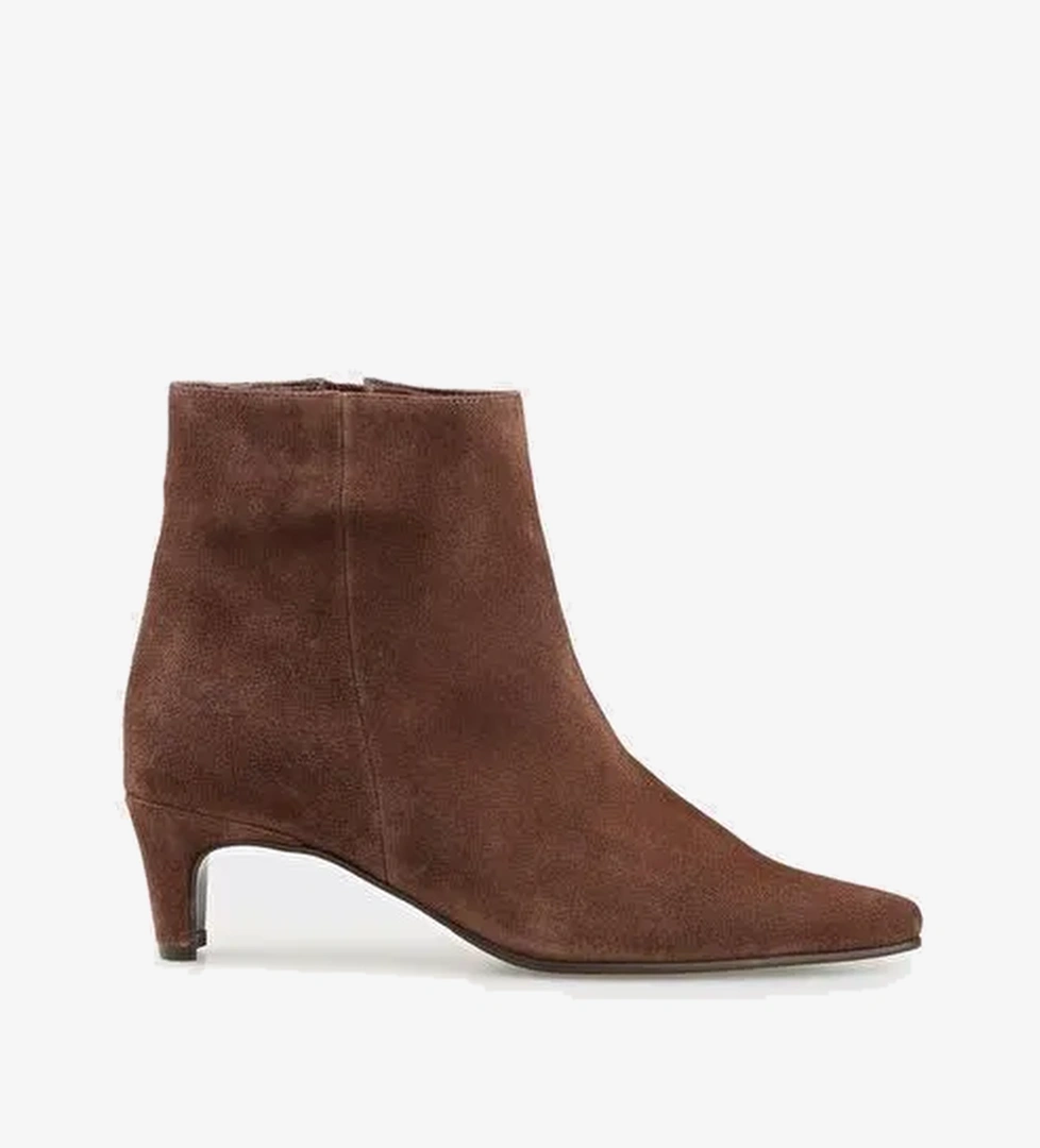 Kahve Deri Kadın Klasik Bot - Görsel 1