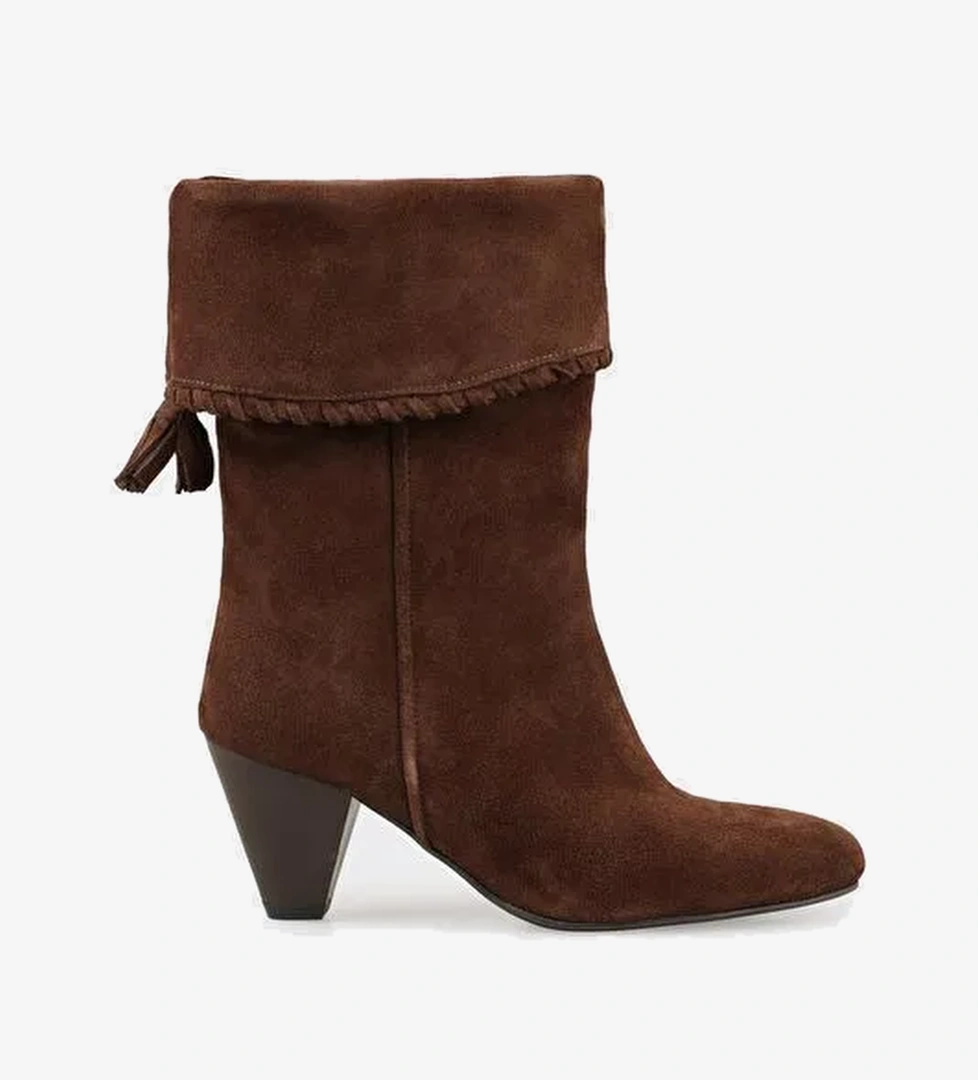 Kahve Deri Kadın Klasik Bot - Görsel 1