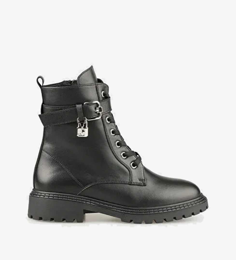 Siyah Deri Kadın Günlük Bot - Görsel 1